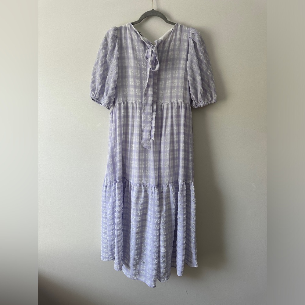 English Factory purple gingham dress